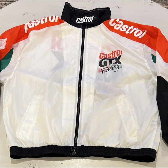 Castrol GTX Racing Jacket Full Zip Light Windbreaker Men XL Drag Race Vintage - Picture 7 of 13